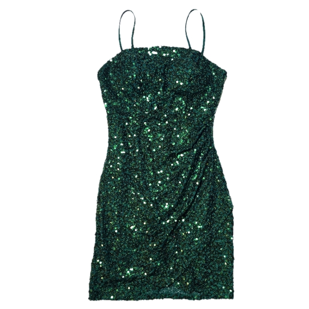 Crystal Sky emerald sequence dress size S